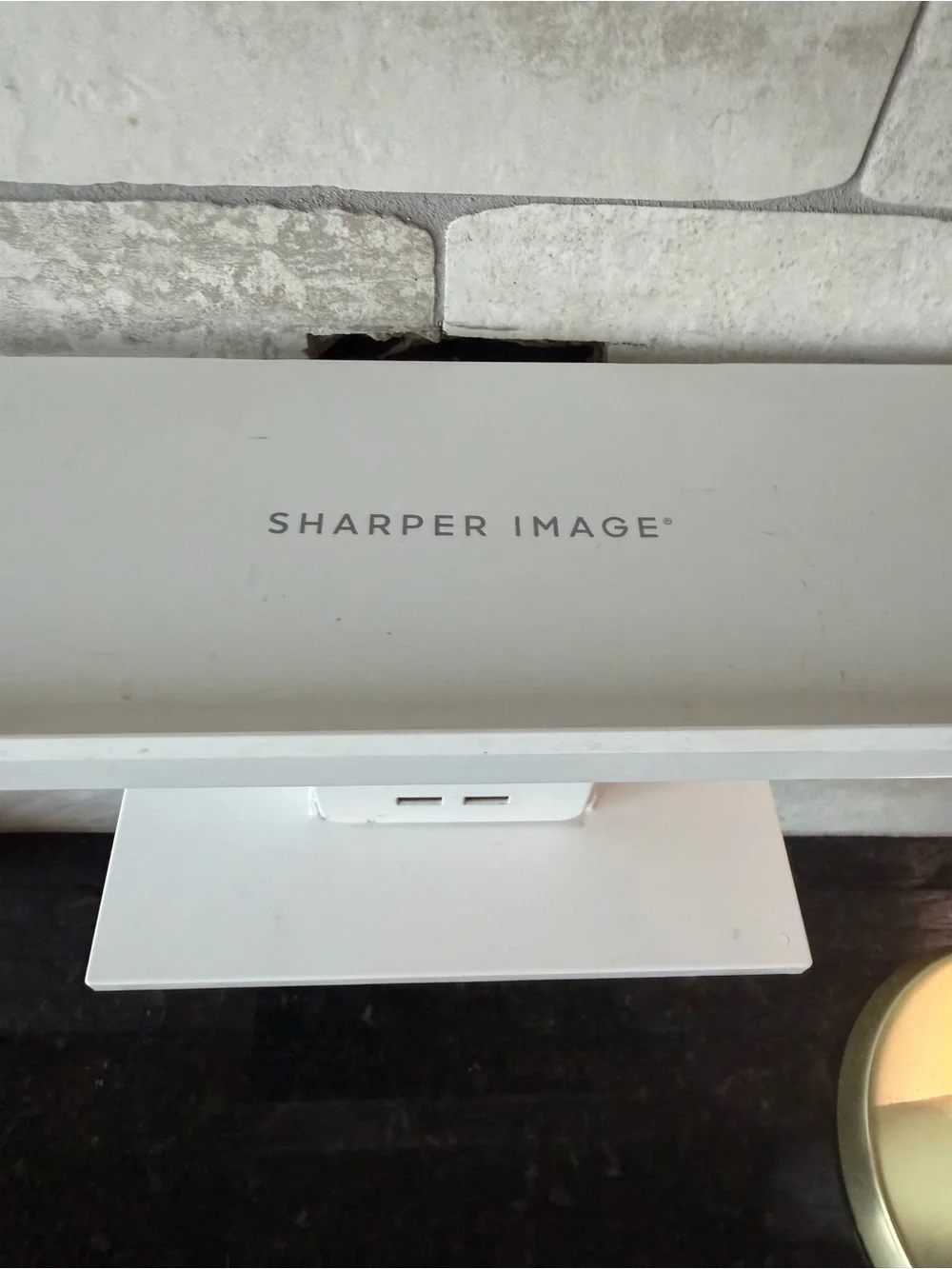 Sharper Image White Floating Shelf with Dual USB and Outlet